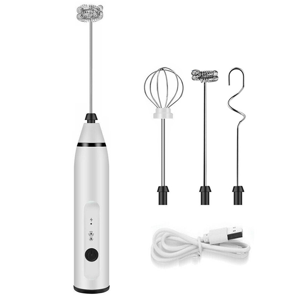 Electric Milk Frother Portable Egg Beater/Coffee Beater USB Rechargeable Handheld Coffee Blender