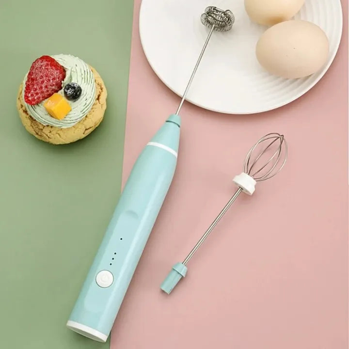 Electric Milk Frother Portable Egg Beater/Coffee Beater USB Rechargeable Handheld Coffee Blender