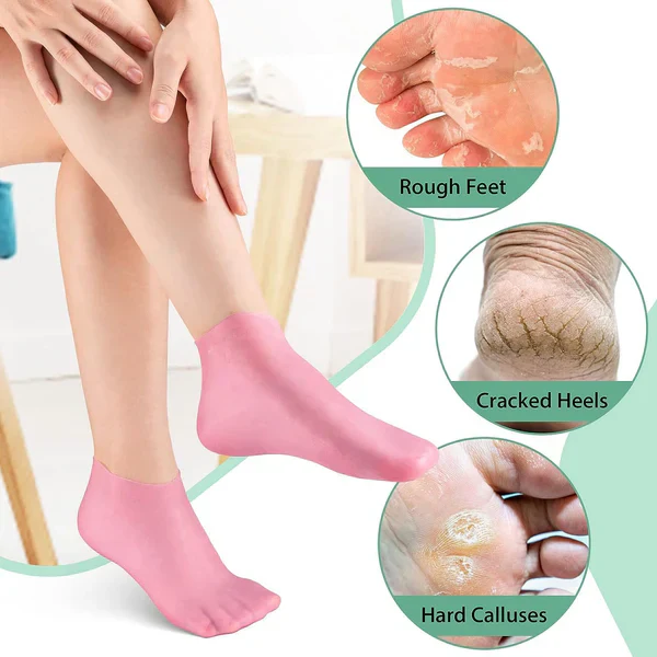 Moisturizing Jelly Socks for Dry Feet | Hydrating Gel Heel Socks for Cracked Heels, Rough Skin & Callus Repair