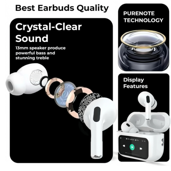 New A9 Pro Apple Airpods ANC/ENC Noise Reduction, Touch Control