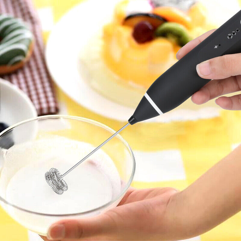 Electric Milk Frother Portable Egg Beater/Coffee Beater USB Rechargeable Handheld Coffee Blender